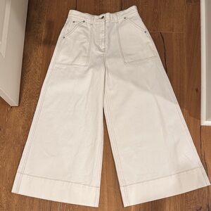 NWT MIOU MUSE Wide Leg Cream Denim Pants – Size L